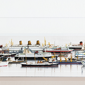 Schiffsmodelle in der neuen Dauerausstellung.