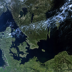 Satellitenkarte von Nord- ud Ostsee Satellitenkarte von Nord- ud Ostsee